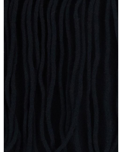 P.A.R.O.S.H. Blue P.A.R.O.S.H. Cashmere Crewneck Jumper With Embroidery, Fringes And Dropped Shoulders