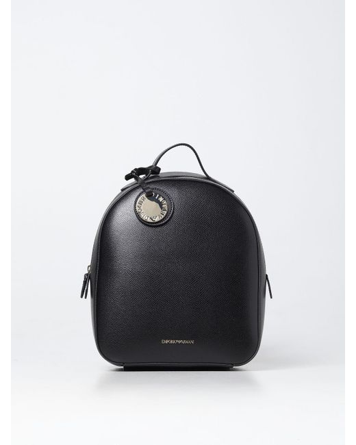 Emporio Armani Black Backpack In Synthetic Leather