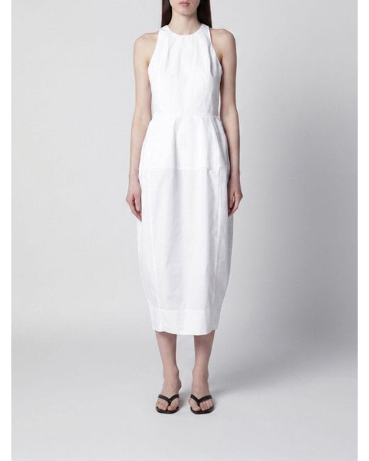 Rohe White Cotton Poplin Midi Dress