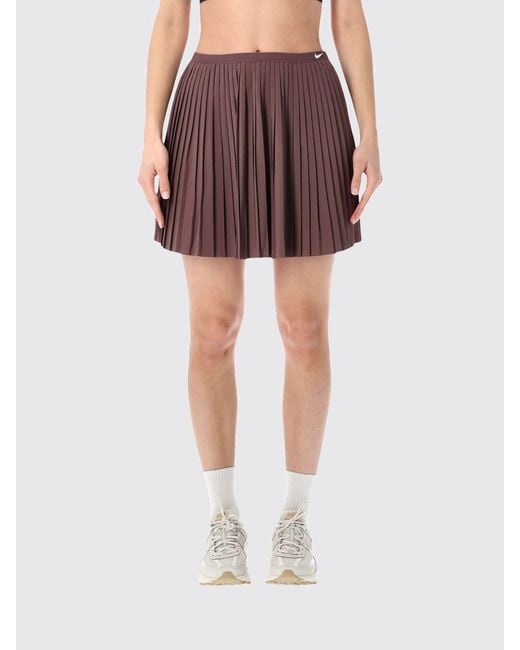 Nike Red Pleated Technical Fabric Skirt