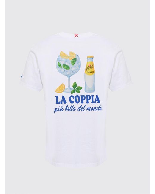 Mc2 Saint Barth White Printed Cotton T-Shirt for men
