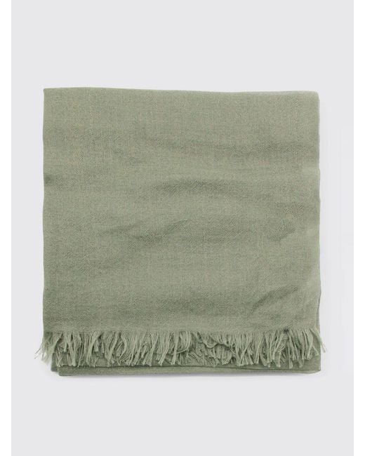 Brunello Cucinelli Green Cashmere And Silk Scarf