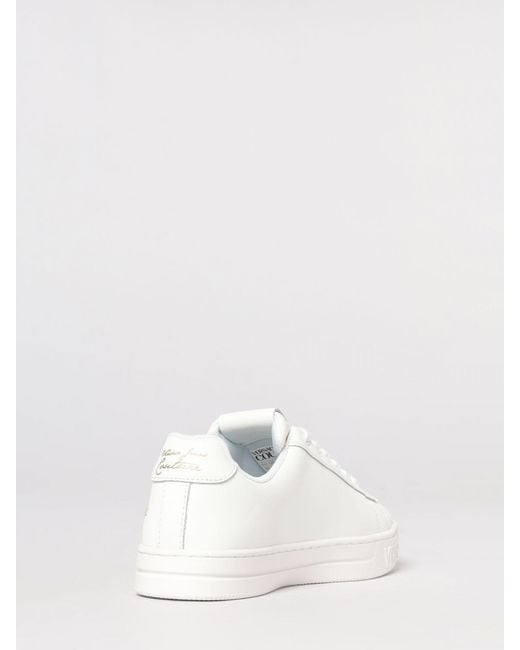 Versace Jeans Couture Natural Leather Sneakers With Logo