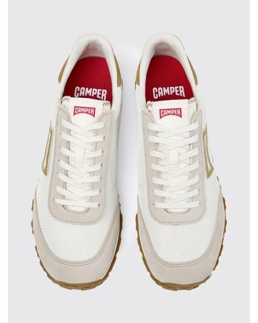 Camper White Drift Walk Recycled Fabric And Suede Sneakers for men