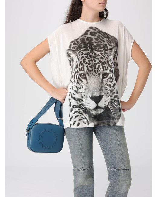 Stella McCartney Blue Grained Faux Leather Camera Bag