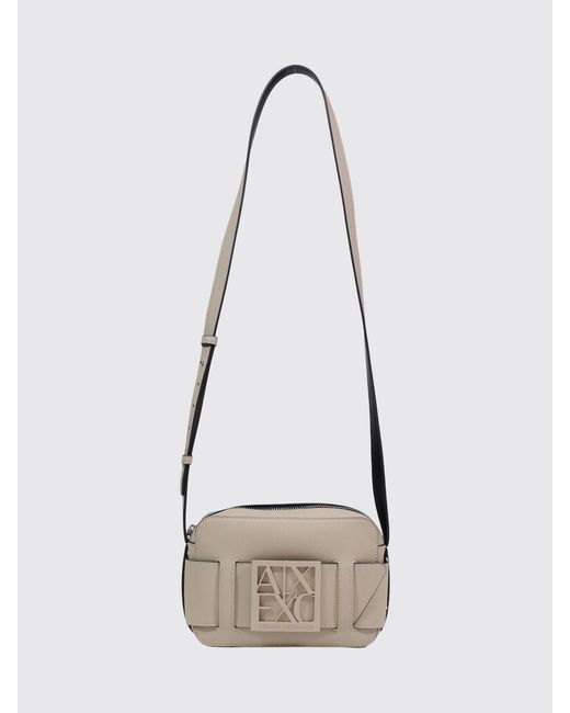 ARMANI EXCHANGE White Grained Faux Leather Camera Bag