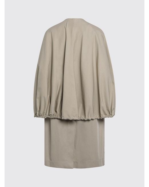 Totême Natural Organic Cotton Coat With Detachable Cape