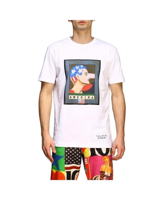 Iceberg X Peter Blake T-Shirt Mit Amerika-Print in White für Herren