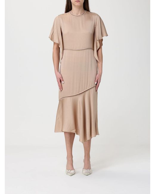 Fabiana Filippi Natural Asymmetric Viscose Dress