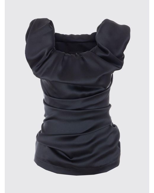 Vivienne Westwood Black Ginnie Draped Polyester Top