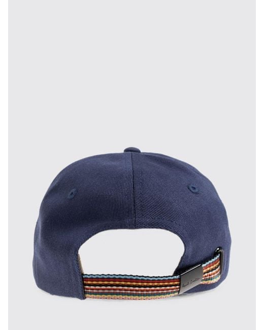 Paul Smith Blue Cotton Baseball Cap With Adjustable Strap for men