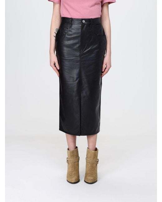 Isabel Marant Black Nilauria Midi Synthetic Leather Skirt