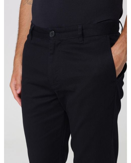 ARMANI EXCHANGE Black Slim Fit Stretch Cotton Chino Pants With American Pockets for men