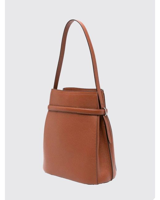 Totême  Brown Grained Leather Bucket Bag