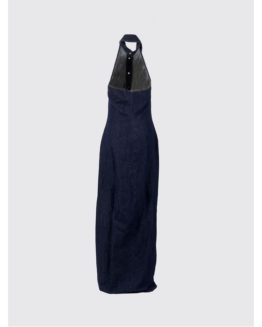 7 For All Mankind Blue Cotton And Linen Chemisier Dress