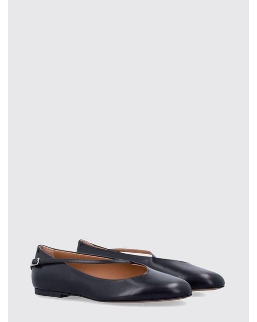 Jil Sander White Leather Ballerinas With Asymmetric Strap