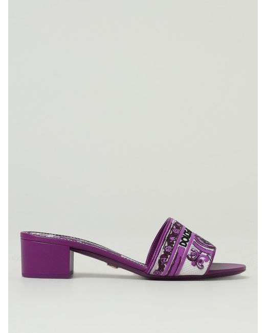Dolce Gabbana Women's Purple Flat Sandals