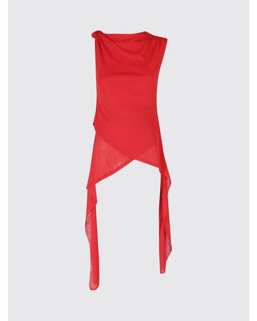Ganni Red Asymmetrical Top