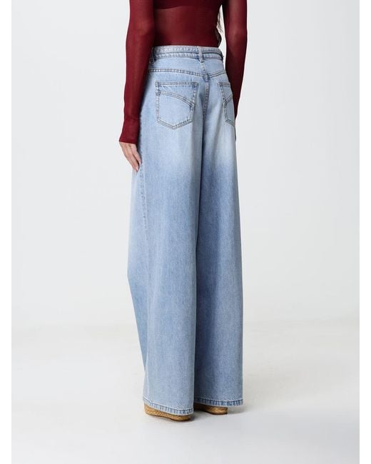 Zimmermann Blue Indra High-Waisted Wide-Leg Denim Jeans With Belt