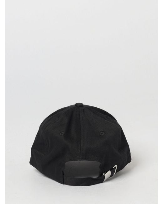 Boss Black Cotton Hat With Logo Print for men