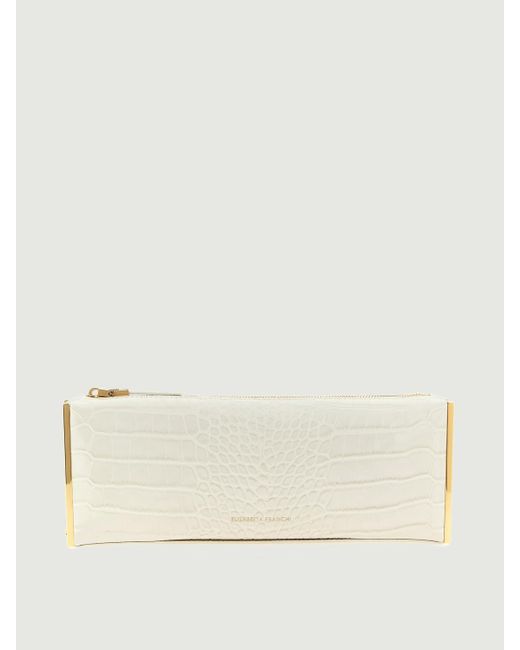 Clutch Baguette Con Zip di Elisabetta Franchi in Natural