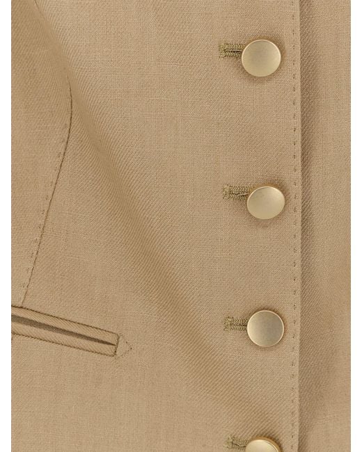Tagliatore Blue Single-Breasted Linen Waistcoat