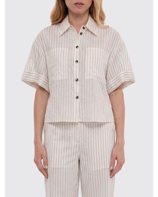 Liu Jo White Striped Modal Blend Casual Shirt
