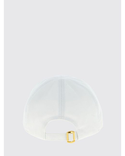 Pinko White Cotton Twill Hat With Embroidered Logo