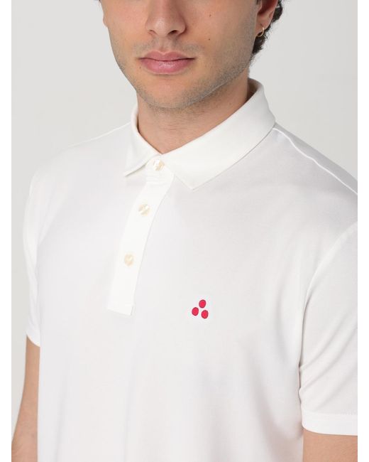 Peuterey White Cotton Blend Polo Shirt With Logo for men