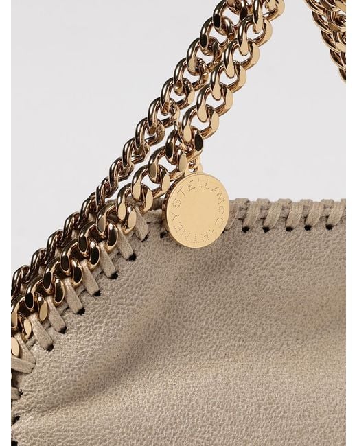 Stella McCartney Natural Falabella Micro Crackled Synthetic Suede Bag