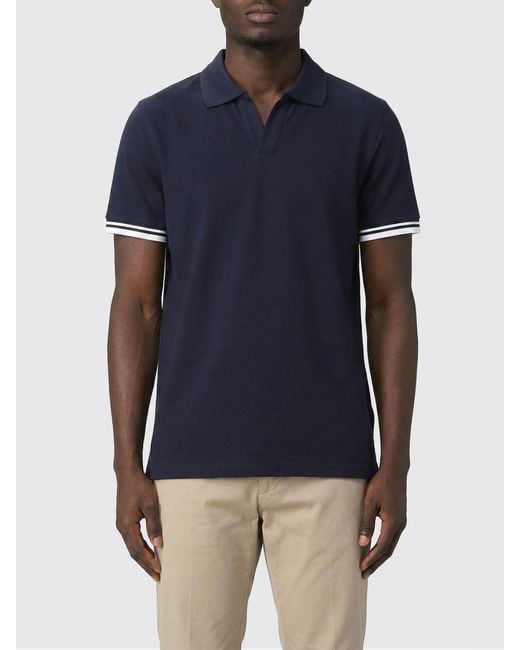 Fay Blue Basic Cotton Polo Shirt for men
