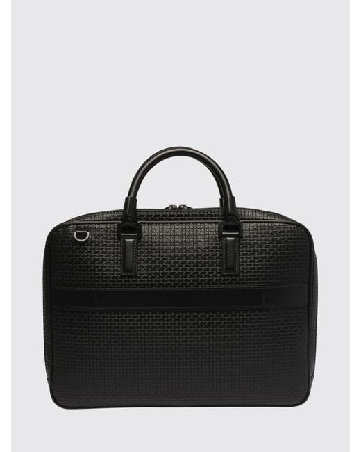 Serapian Black Stepan Business-Tasche Aus Geprägtem Leder