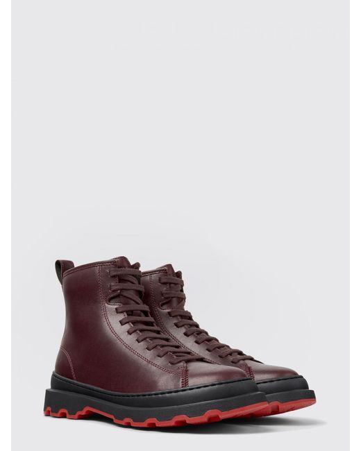 Camper Purple Brutus+ Leather Ankle Boot