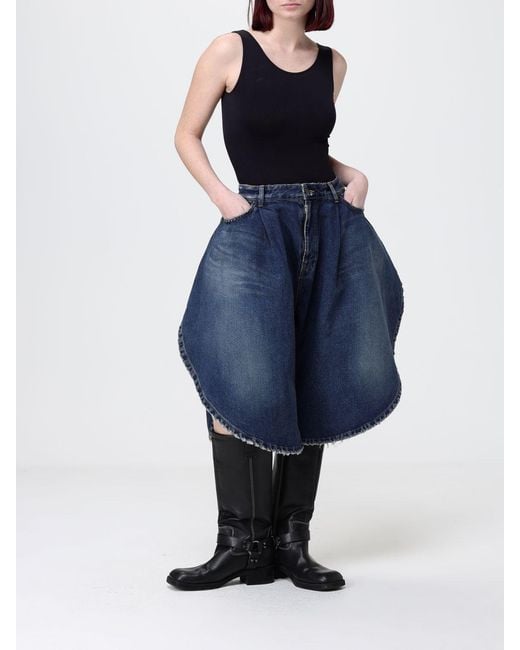 Balenciaga Blue Oversized Denim Shorts