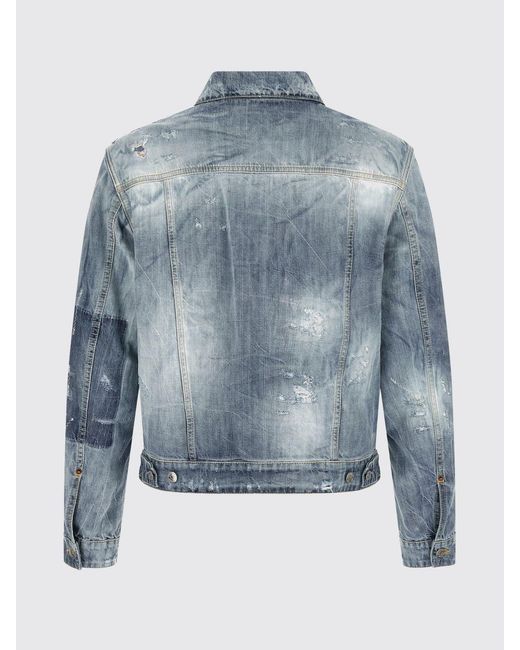DSquared² Blue Bleached Denim Jacket for men