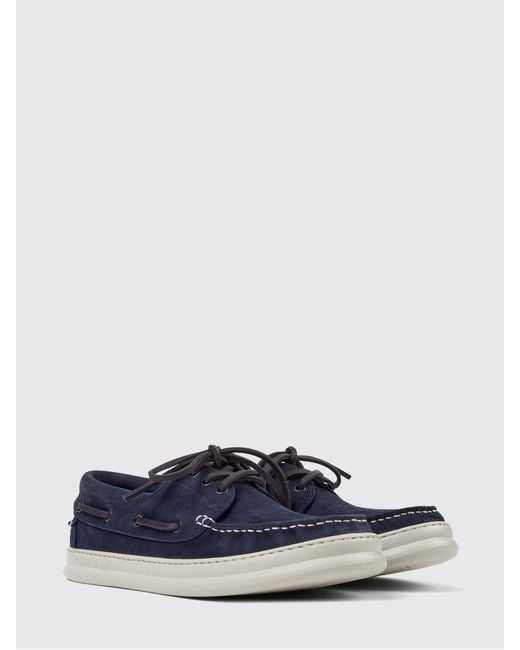 Camper Blue Runner Suede Boat Loafers for men