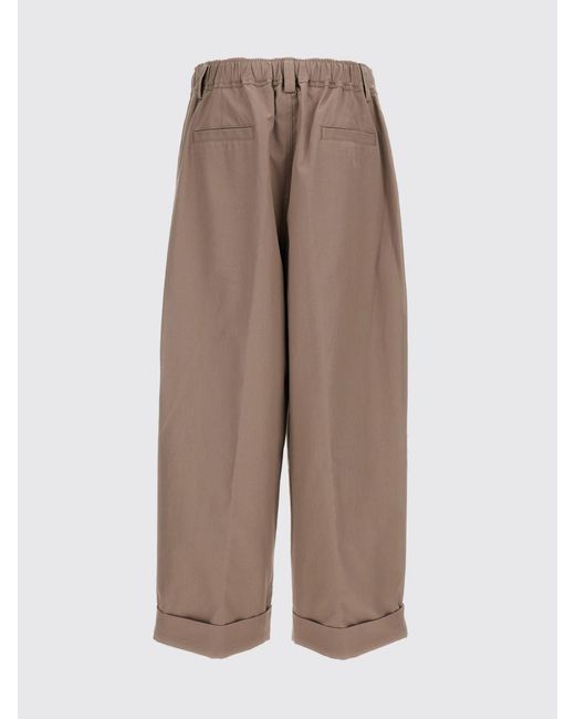 Marni Natural Wide-Leg Cotton Trousers With Elasticated Waist And Cuffs for men