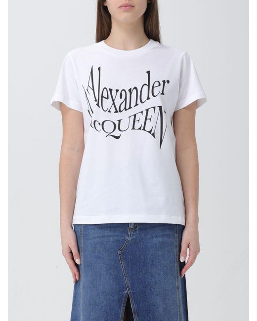 T-shirt con logo di Alexander McQueen in White