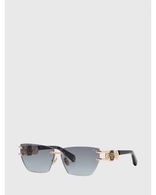 Philipp Plein White Icon Edge Metal And Acetate Sunglasses