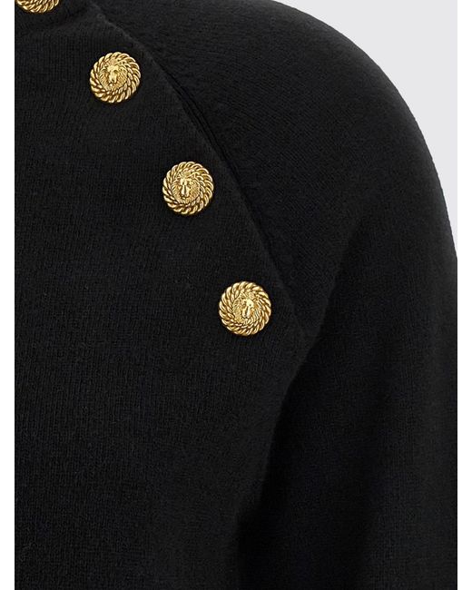 Balmain Blue Cashmere And Virgin Wool Blend Crewneck Jumper With Long Sleeves