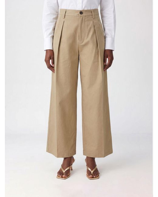 Tela Natural Stretch Cotton Wide-Leg Trousers With Belt Loops