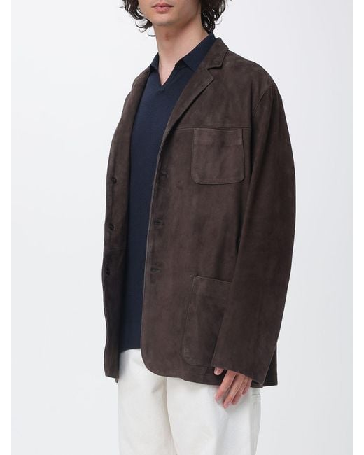 Boglioli Gray Suede Jacket for men