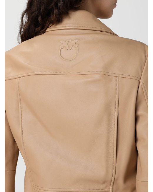 Pinko Blue Faux Leather Biker Jacket