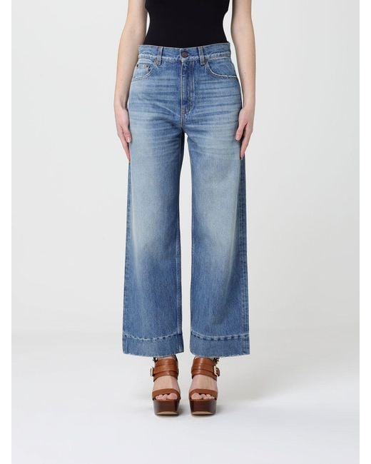 Chloé Blue ChloÉ Cropped Cotton Denim Jeans