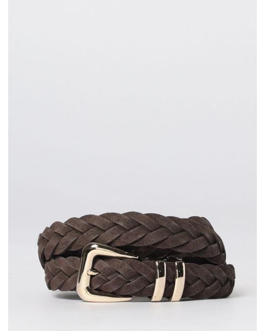 Brunello Cucinelli Gray Woven Leather Belt for men