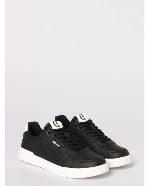 Just Cavalli Black Leather Sneakers for men