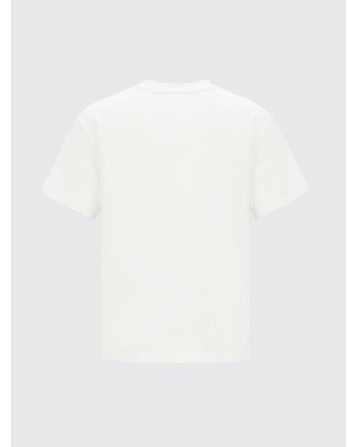 Jil Sander White Cotton Crewneck T-Shirt With Contrast Logo On Chest for men