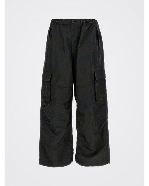 Comme des Garçons Black Comme Des Gar&Ccedil	Ons Nylon Cargo Trousers With Multiple Pockets And Drawstring Waist for men