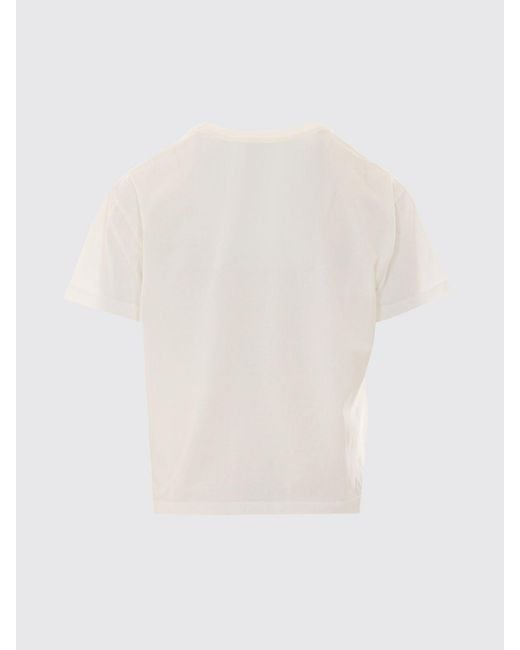A.P.C. White Crewneck Cotton T-Shirt With Contrasting Printed Logo for men
