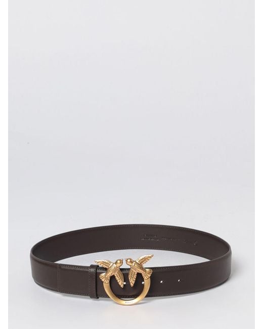 Pinko White Love Berry Leather Belt